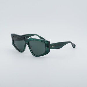 Max Mara GLIMPSE6 MM0125 98N Sunglasses Green Geometric Frame, Green Lenses
